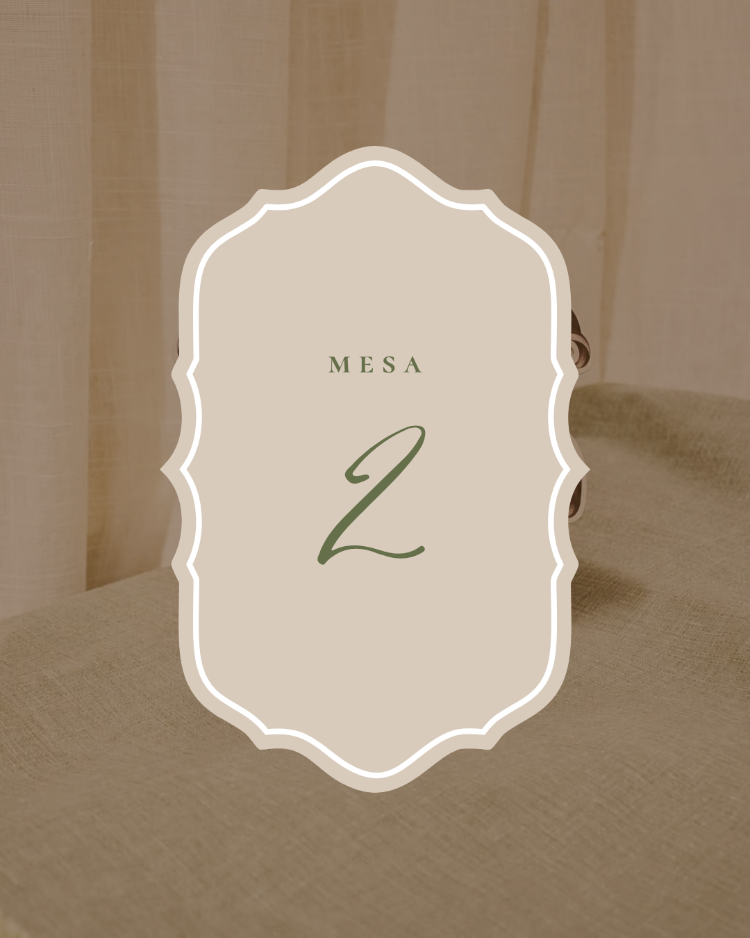 Table Number Papel con Corte