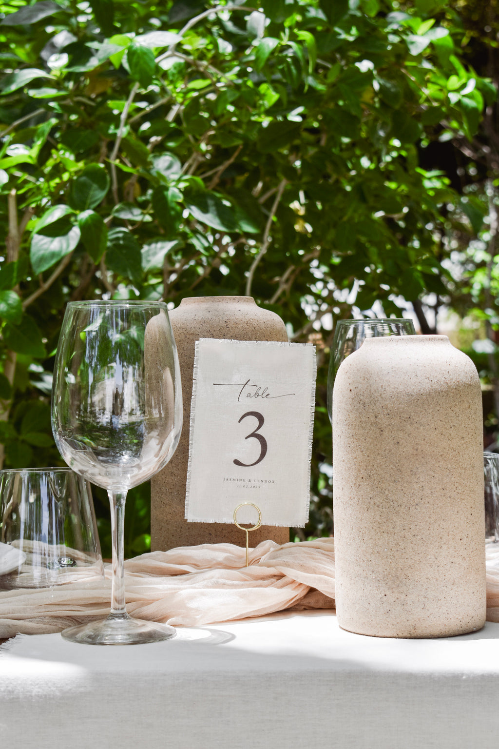 Table Number en Tela
