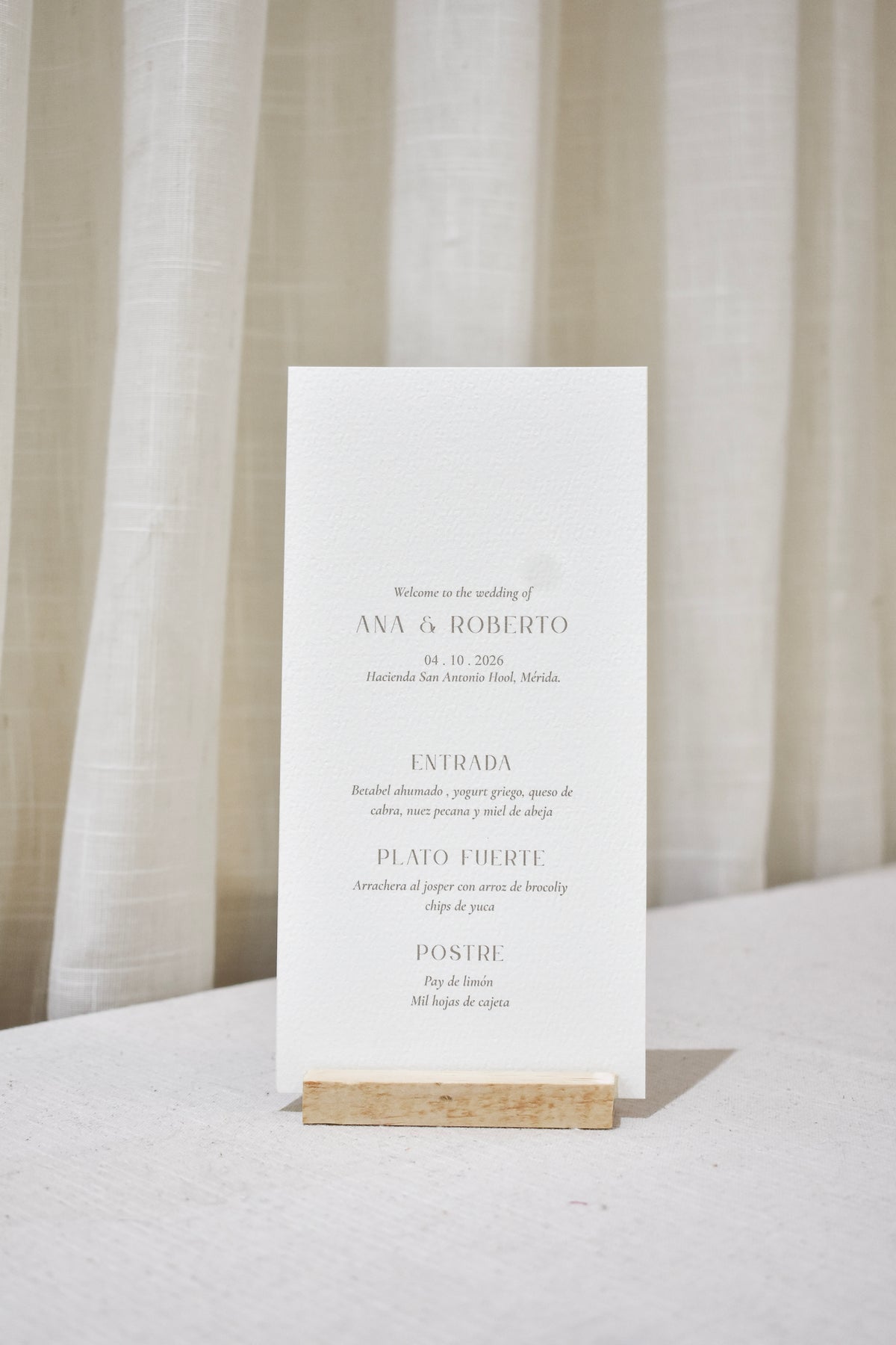 Menú Cotton Paper