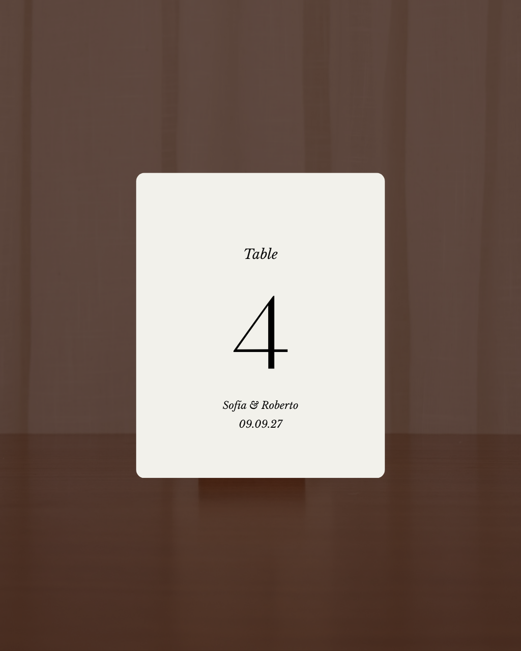 Table Number en Tela
