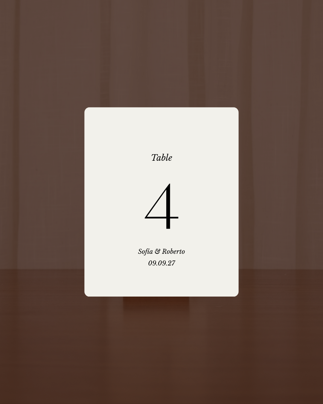 Table Number en Tela