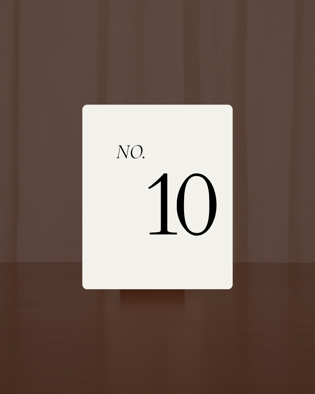 Table Number en Tela