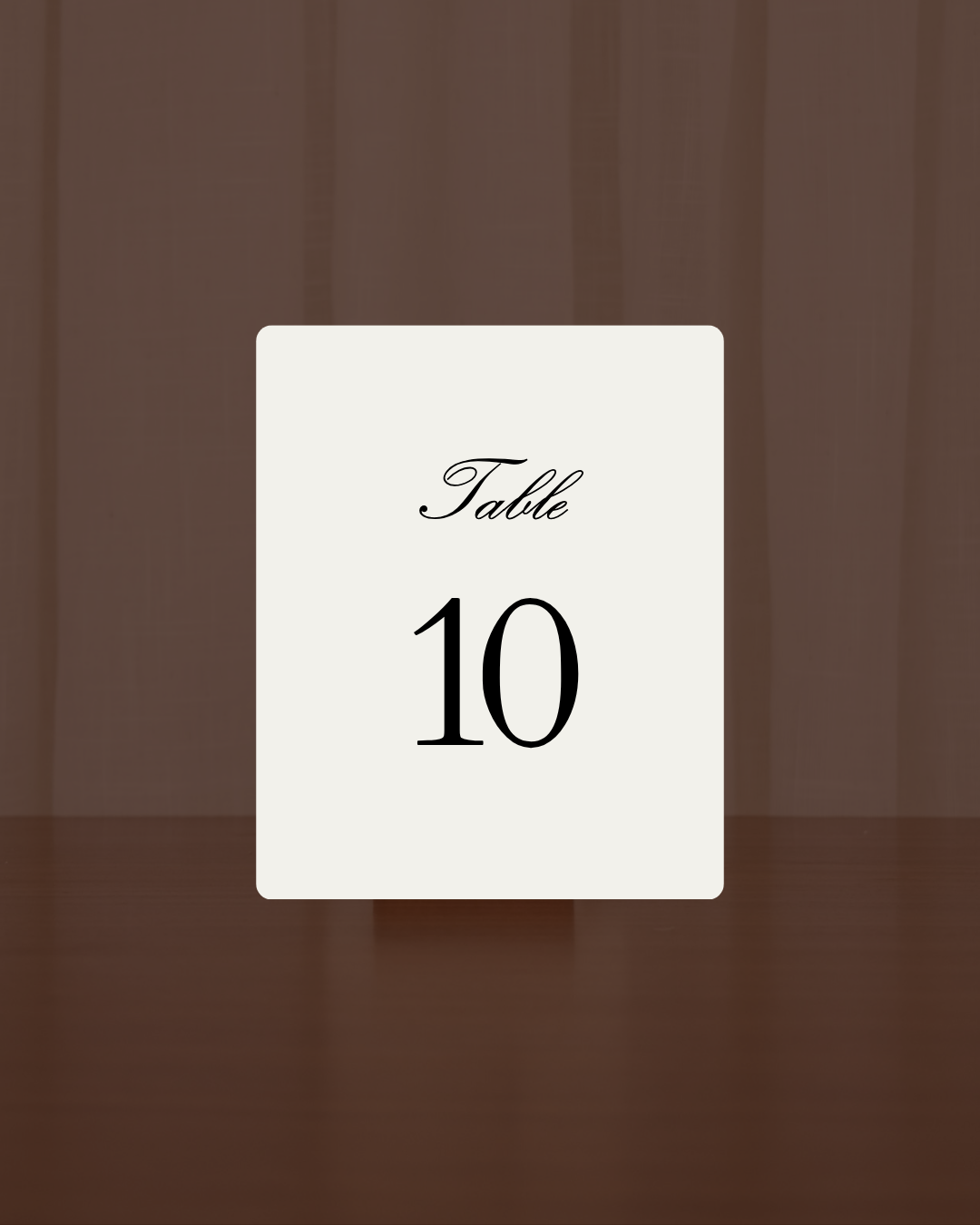 Table Number en Tela
