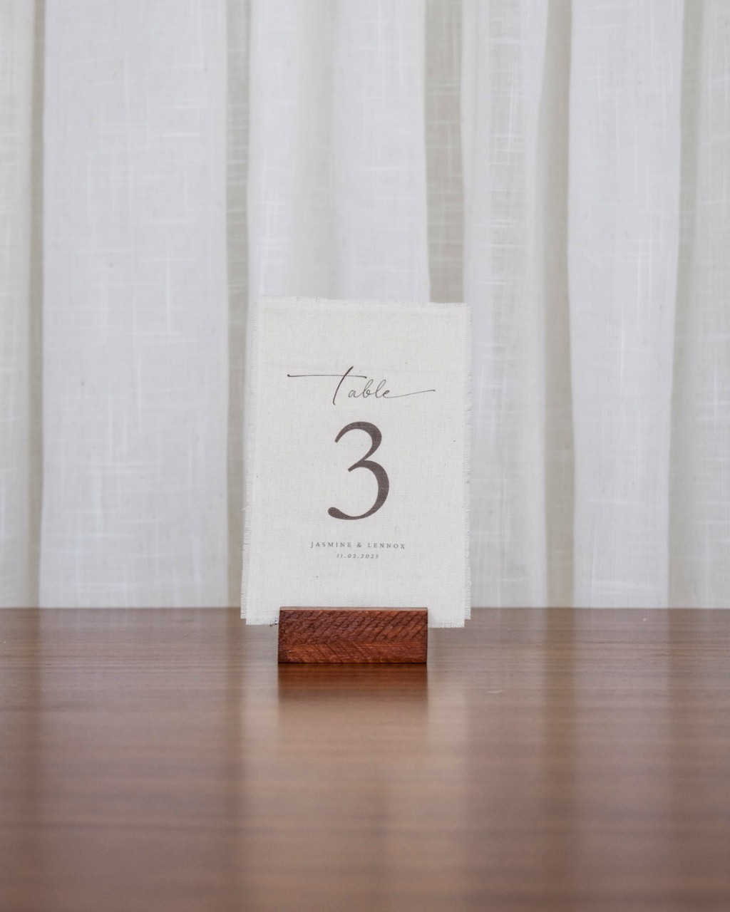 Table Number en Tela