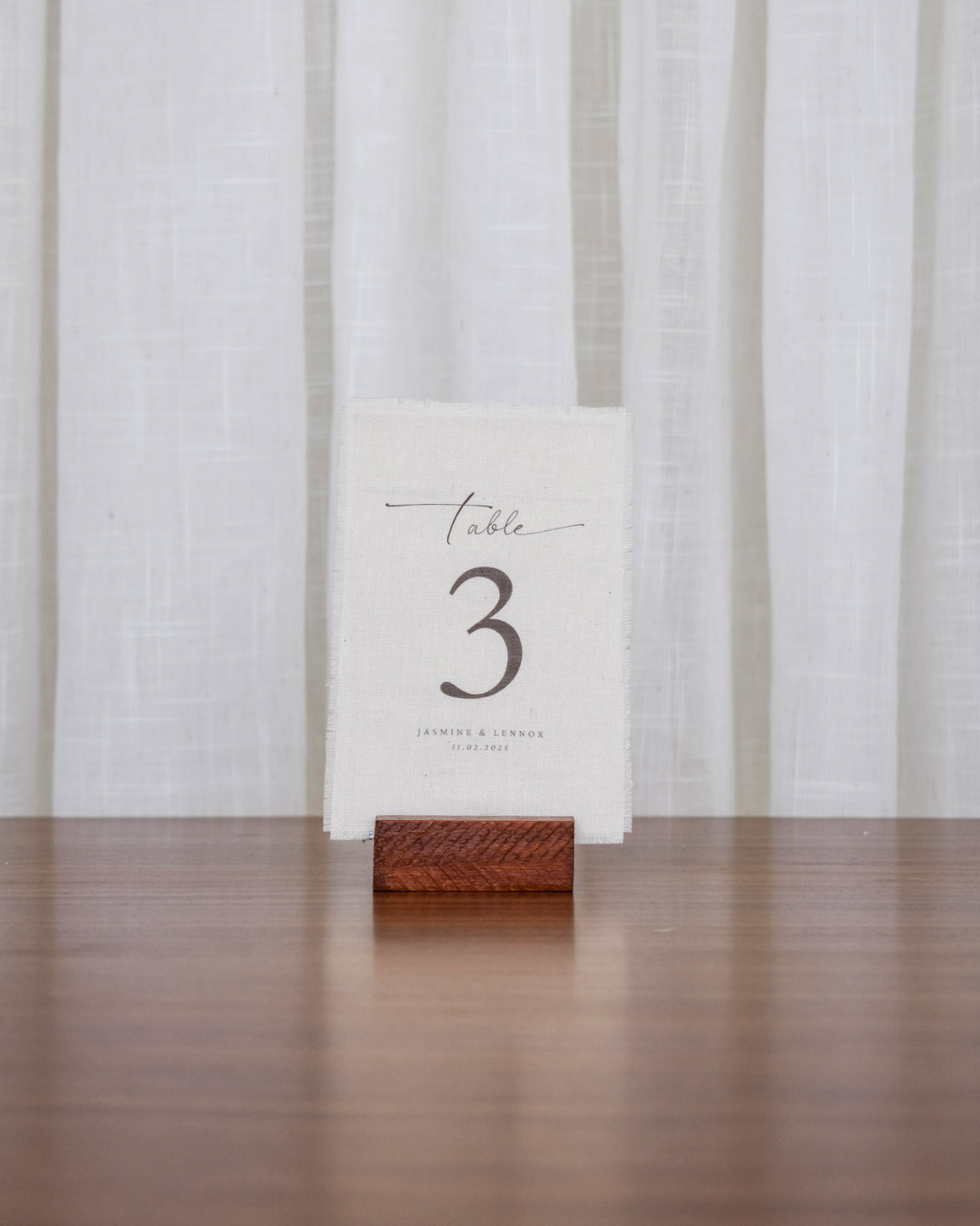 Table Number en Tela